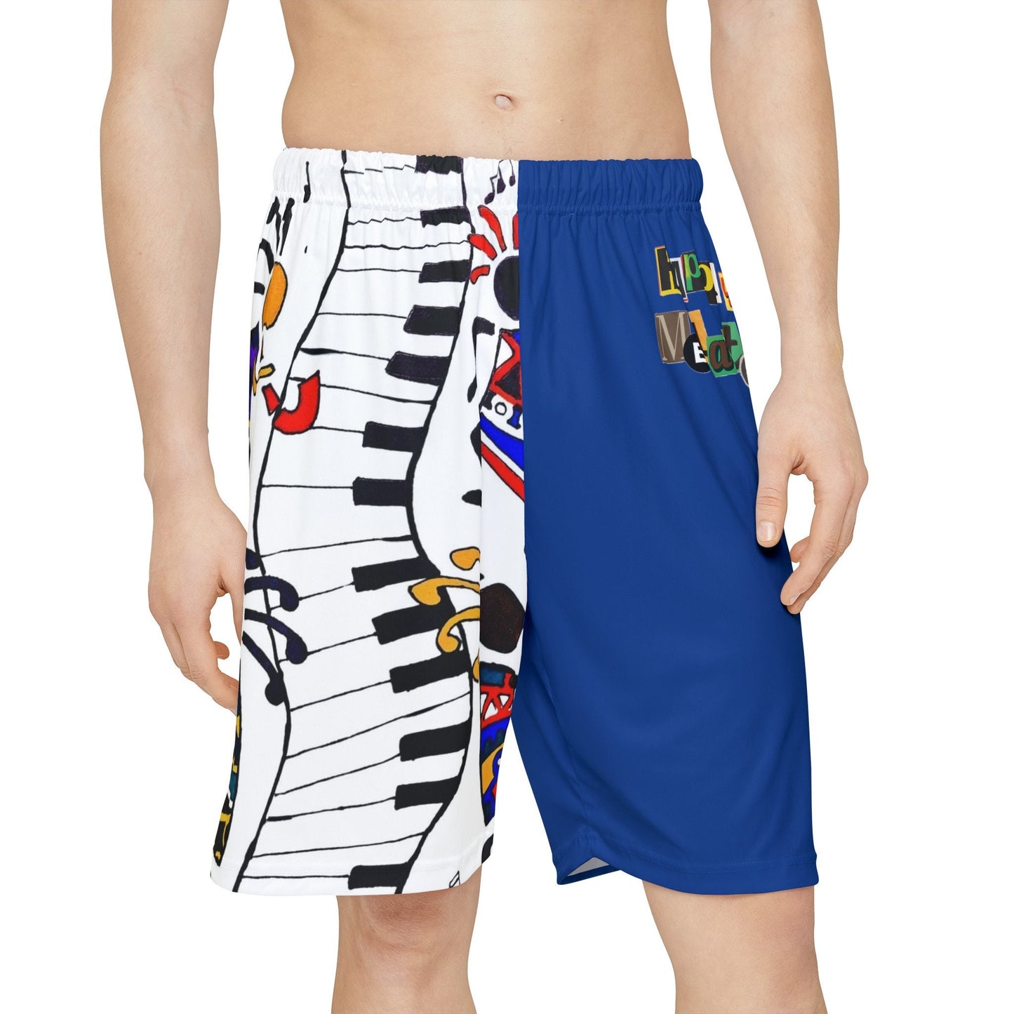 Handcrafted Ethnic Music Graphic Men's Shorts - Unique Active Wear, Moisture-Wicking Gym Shorts