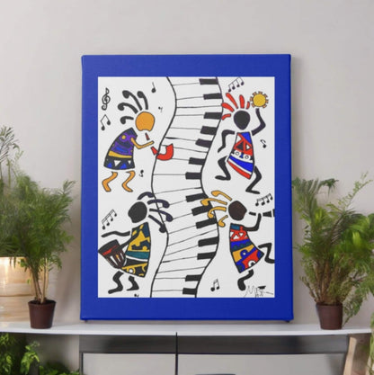 Tribal Music Wall Art, Original Hand Drawn Piece, Cultural Home Decor