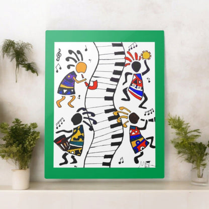 Tribal Music Wall Art, Original Hand Drawn Piece, Cultural Home Decor