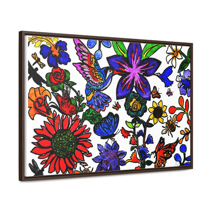 Nature Wall Art - Handcrafted Animal & Floral Canvas Wrap, Decorative Horizontal Frame