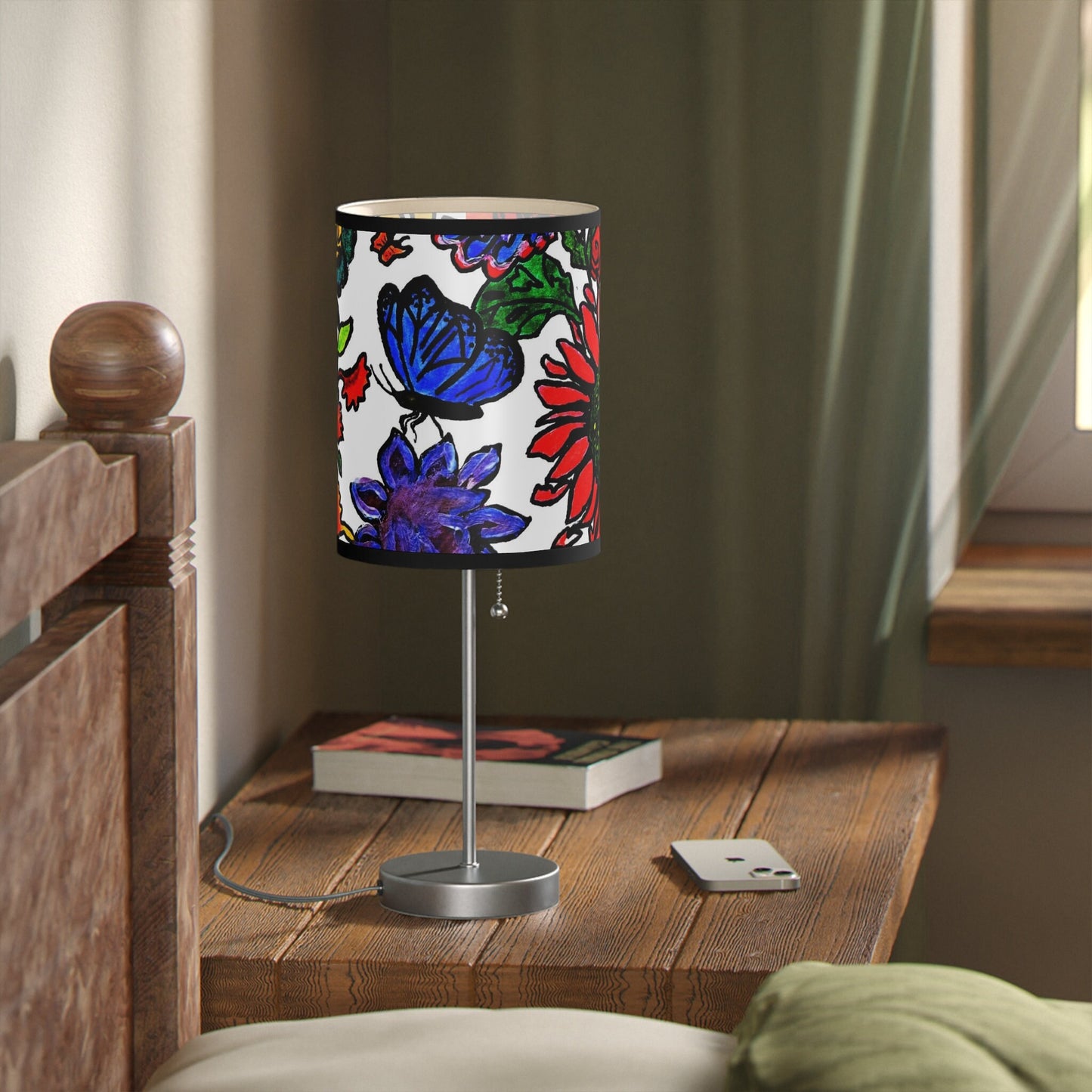 Handmade Spring Floral Tripod Lamp - Artistic Stand with US|CA Compatibility