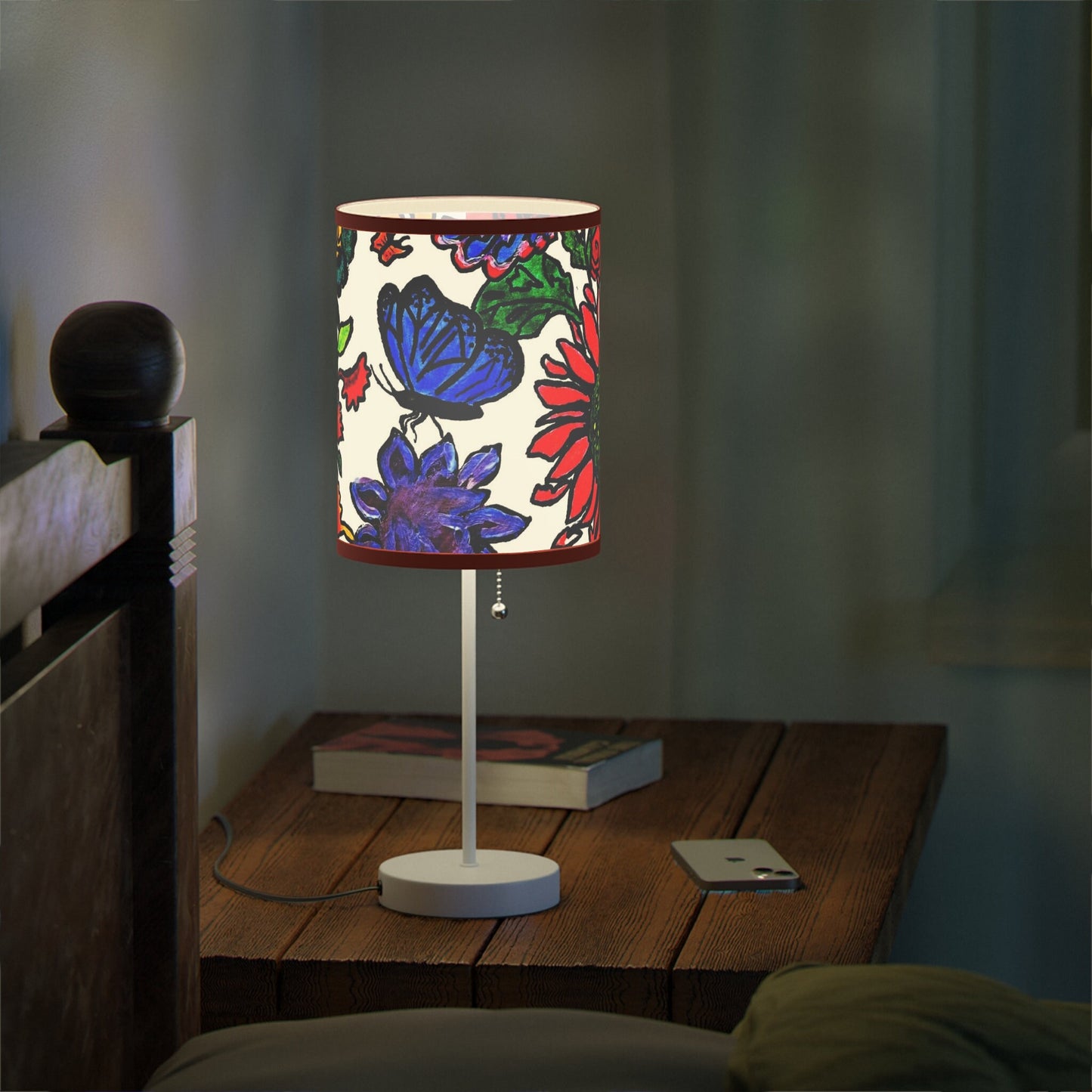 Handmade Spring Floral Tripod Lamp - Artistic Stand with US|CA Compatibility