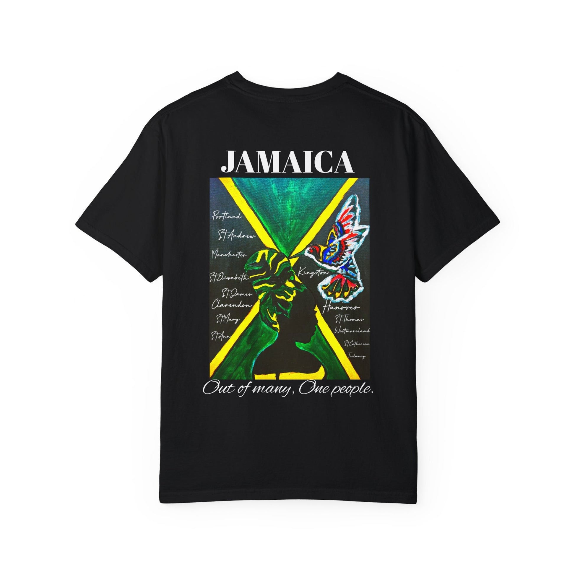 Handmade Unisex T-shirt with Original Jamaican Flag Design