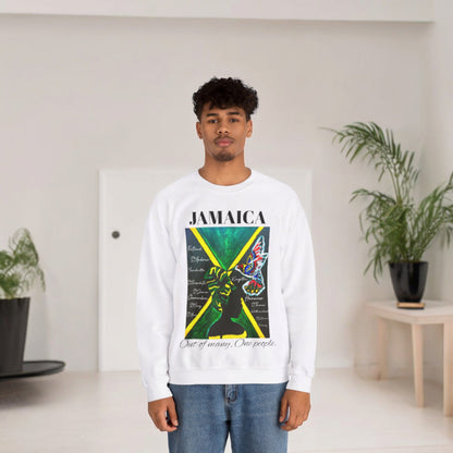 Jamaican Flag Art Crewneck Sweatshirt Unisex Casual Wear for Jamaica Lovers