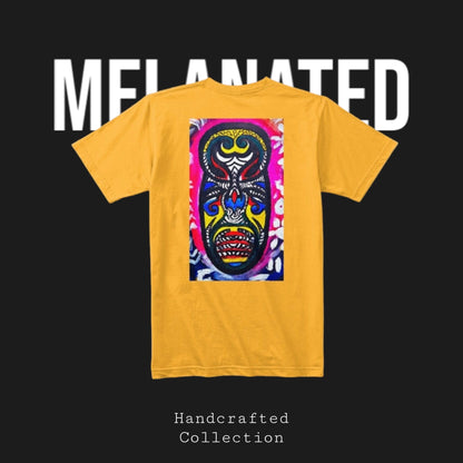 Unique Ethnic Mask-Inspired Graphic Tee, Handcrafted Unisex Streetwear, Bold Ethnic Motifs, Great Gift for Trendsetters and Art Lovers