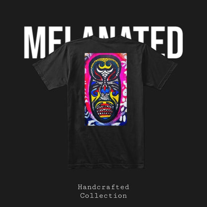 Unique Ethnic Mask-Inspired Graphic Tee, Handcrafted Unisex Streetwear, Bold Ethnic Motifs, Great Gift for Trendsetters and Art Lovers