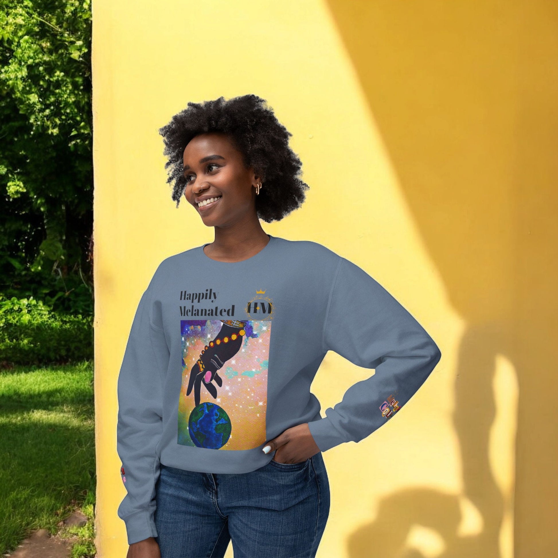 Hand-Drawn African Motif Sweatshirt - Soft and Sustainable Unisex Urban Apparel