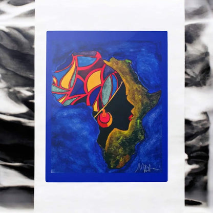 Ethnic Wall Art -Abstract Africa Map Painting on Metal, Detailed Handcrafted Continent Illustration