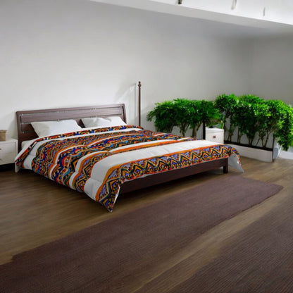 Unique Tribal Pattern Comforter, Artisan-Made Premium Bedding