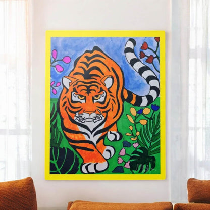 Striking Original Watercolor Tiger Painting - Vibrant Jungle Cat Artwork