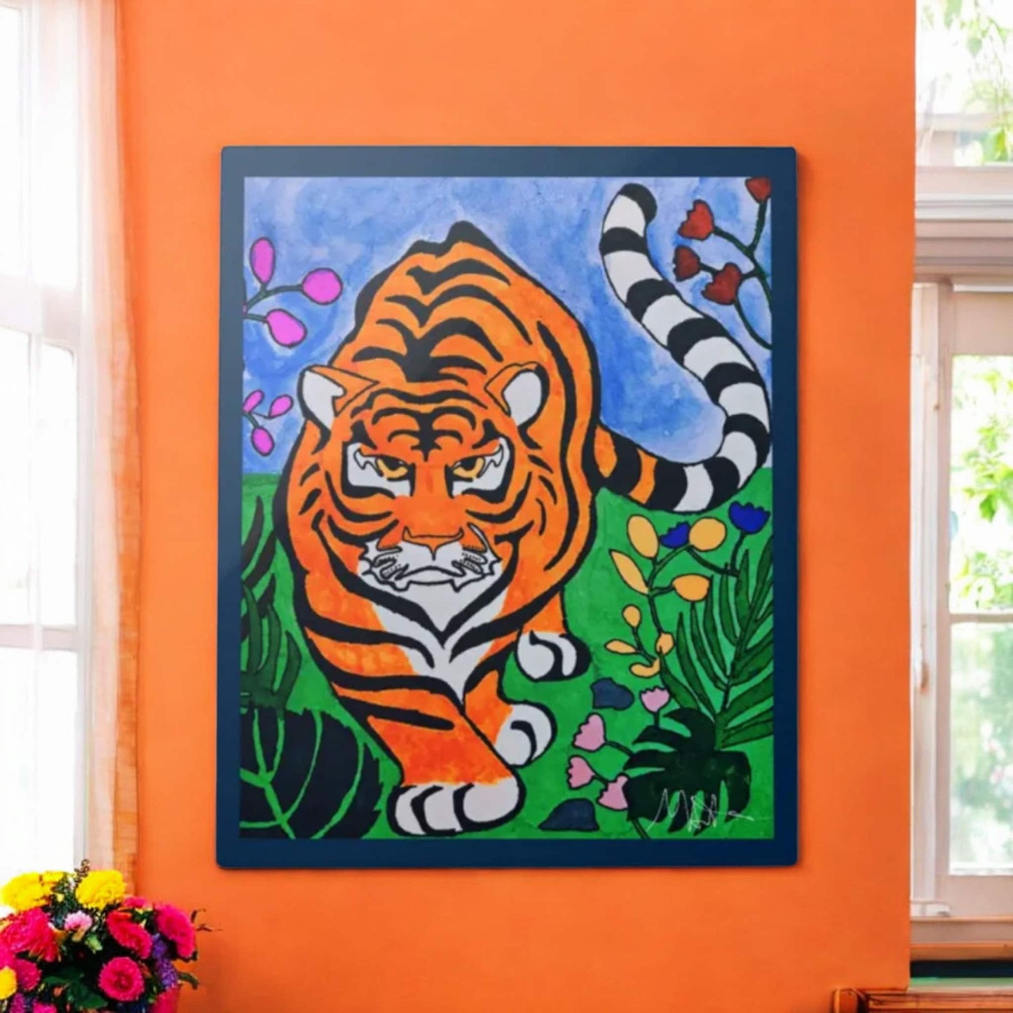 Striking Original Watercolor Tiger Painting - Vibrant Jungle Cat Artwork