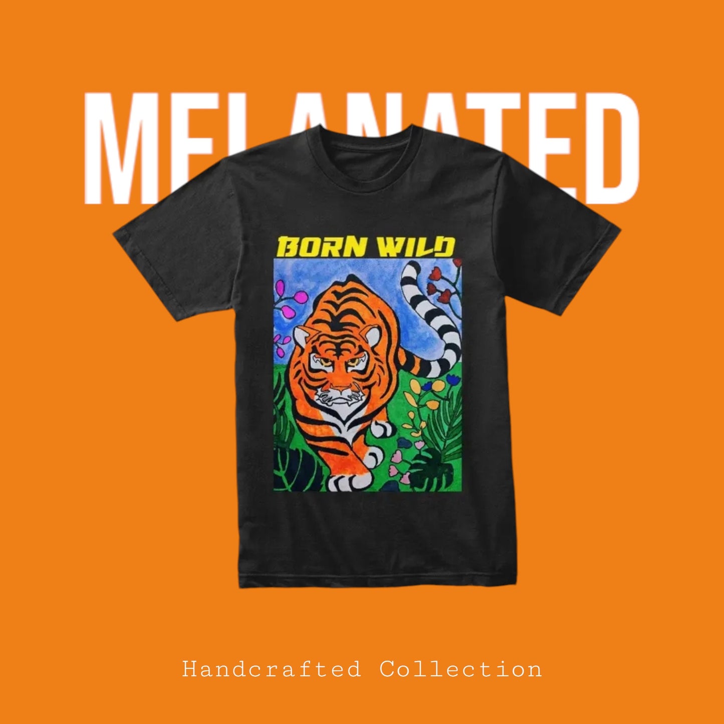 Unisex Graphic Streetwear Tee - Handcrafted Tiger Art with Motivational Quote on Back