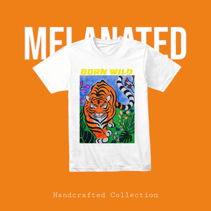 Unisex Graphic Streetwear Tee - Handcrafted Tiger Art with Motivational Quote on Back