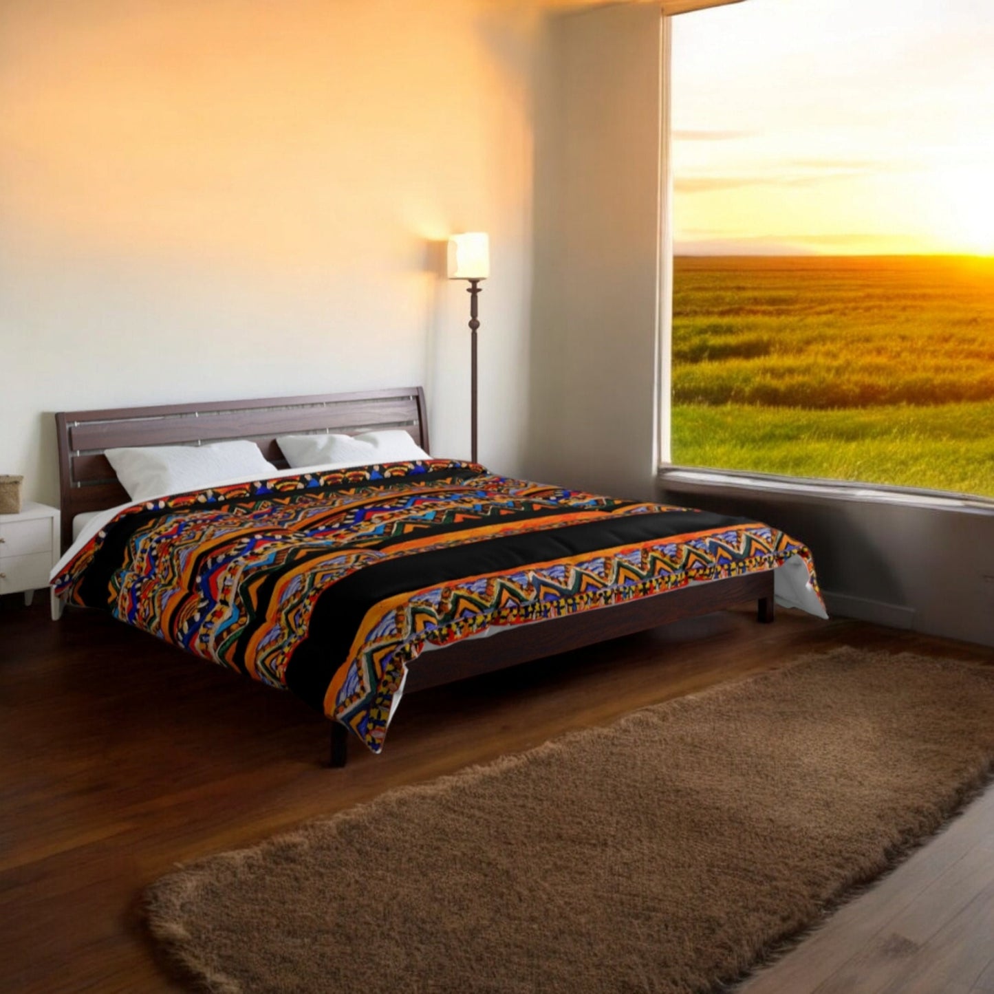 Unique Tribal Pattern Comforter, Artisan-Made Premium Bedding