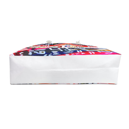 Colorful Tribal Patterned Weekender Bag, Oversized, Durable Tote with Rope Handles for Beach & City Getaways, Unique Travel Gift