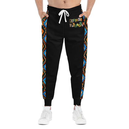 Handcrafted Aztec Pattern Unisex Athletic Joggers, Sports Pants, Workout Leggings, Fitness Activewear