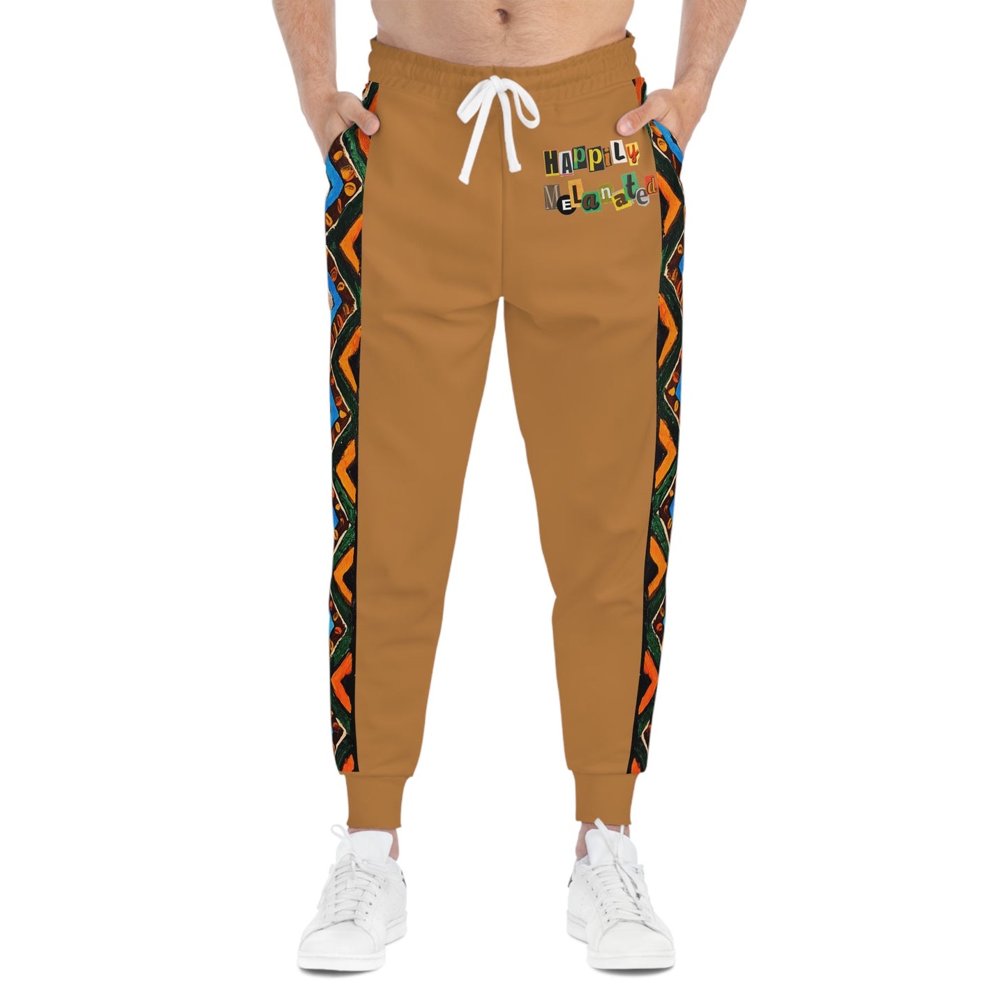 Handcrafted Aztec Pattern Unisex Athletic Joggers, Comfy Aztec Workout Pants