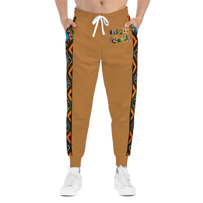 Handcrafted Aztec Pattern Unisex Athletic Joggers, Comfy Aztec Workout Pants