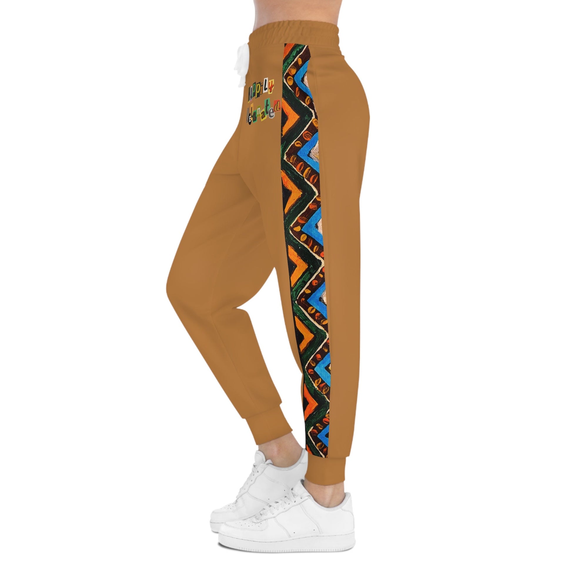 Handcrafted Aztec Pattern Unisex Athletic Joggers, Comfy Aztec Workout Pants