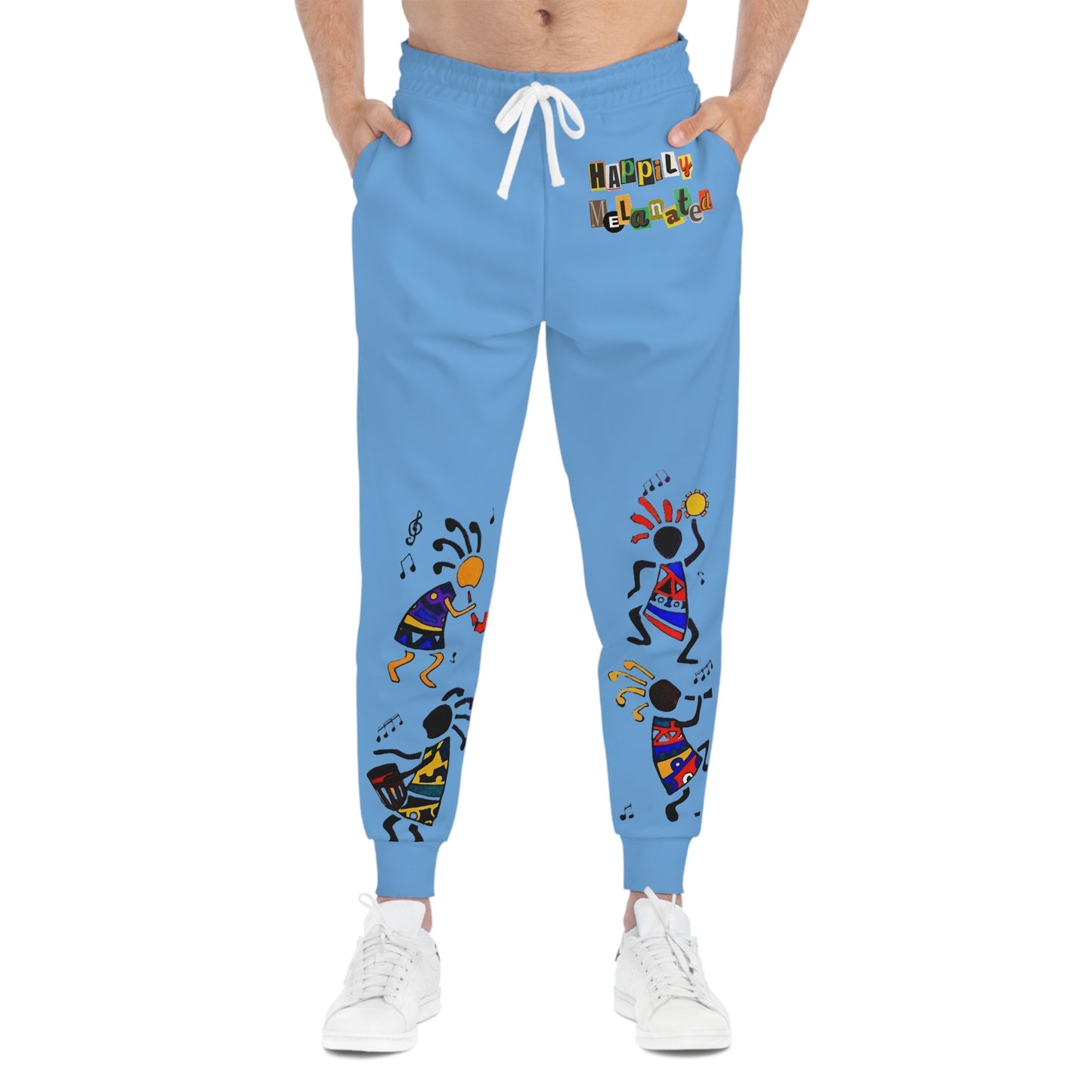 Afro Music Graphic Art Unisex Athletic Joggers, Running Sweatpants, Gym Attire