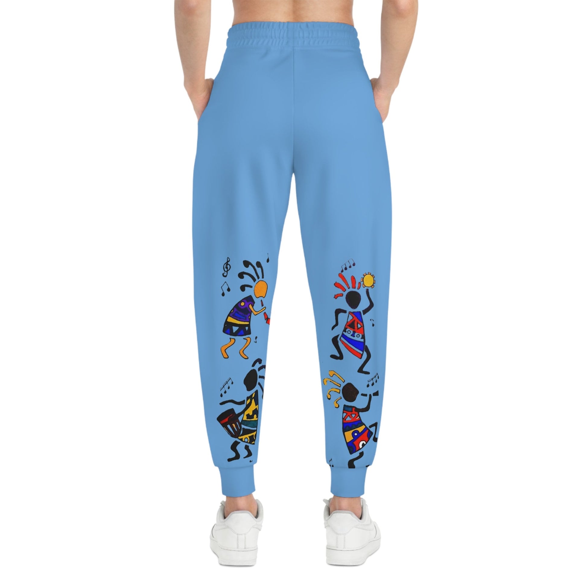 Afro Music Graphic Art Unisex Athletic Joggers, Running Sweatpants, Gym Attire