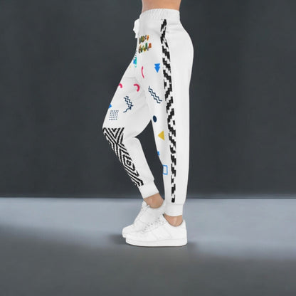 Handcrafted Aztec Pattern Unisex Athletic Joggers, Comfy Aztec Workout Pants