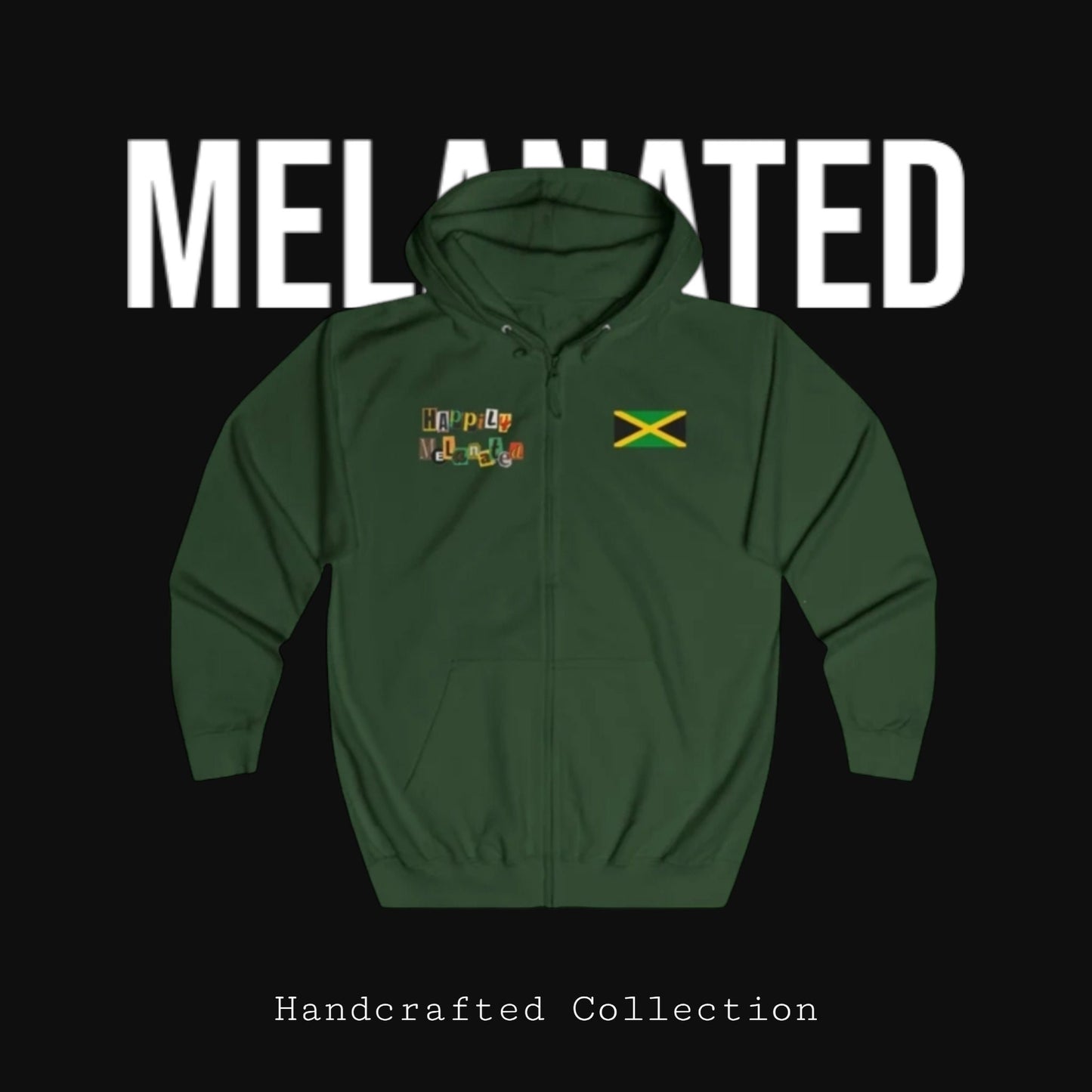 Unisex Graphic Hoodie with Hand Drawn Jamaican Flag Art , Trendy Casual Wear, Thoughtful Birthday or Holiday Gift