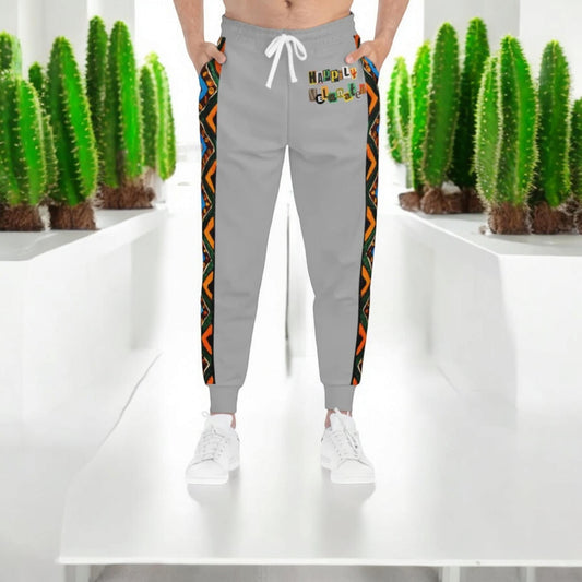 Handcrafted Aztec Pattern Unisex Athletic Joggers, Comfy Aztec Workout Pants