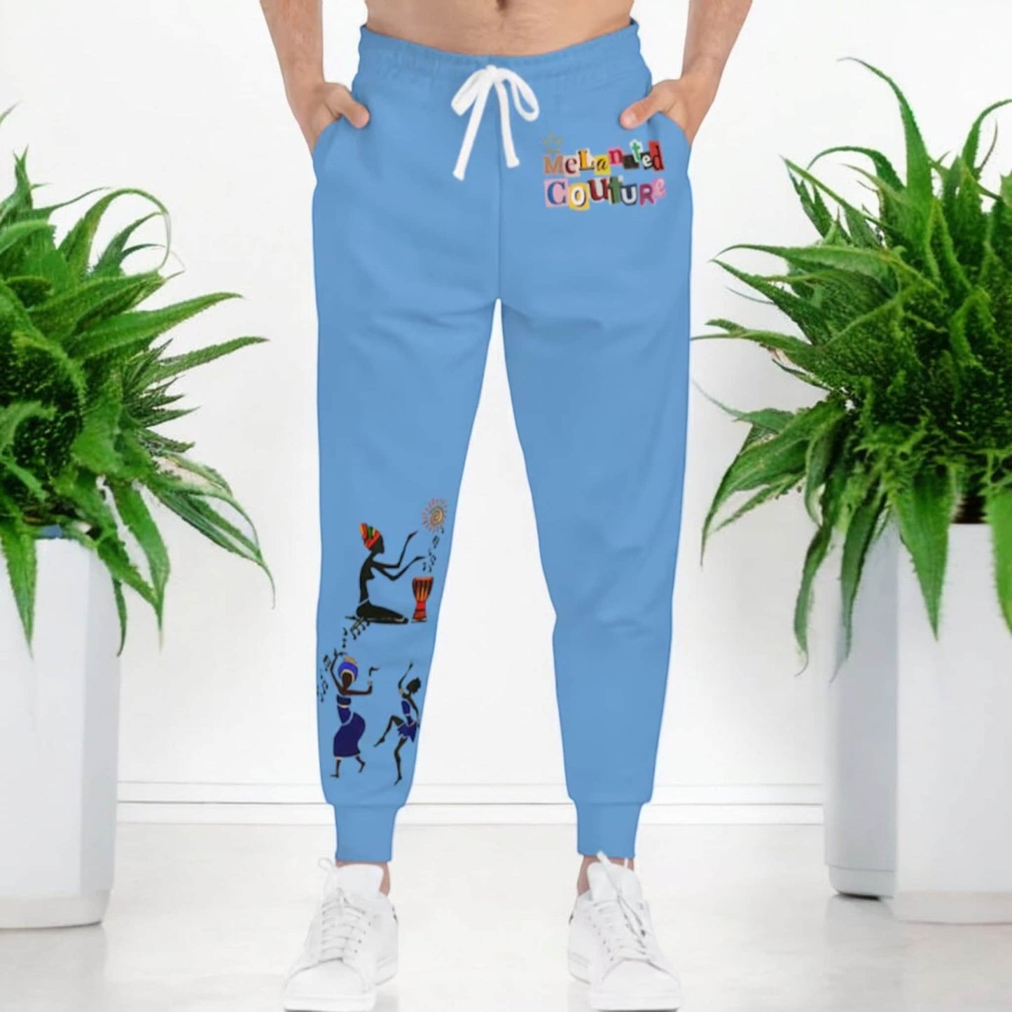 Afro Music Graphic Art Unisex Athletic Joggers, Running Sweatpants, Dance Pants