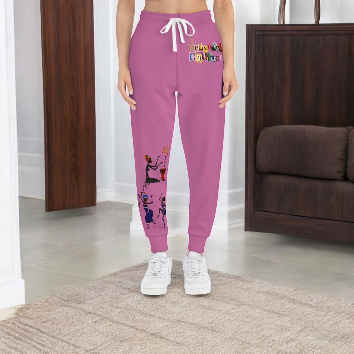 Afro Music Graphic Art Unisex Athletic Joggers, Running Leggings, Dance Pants