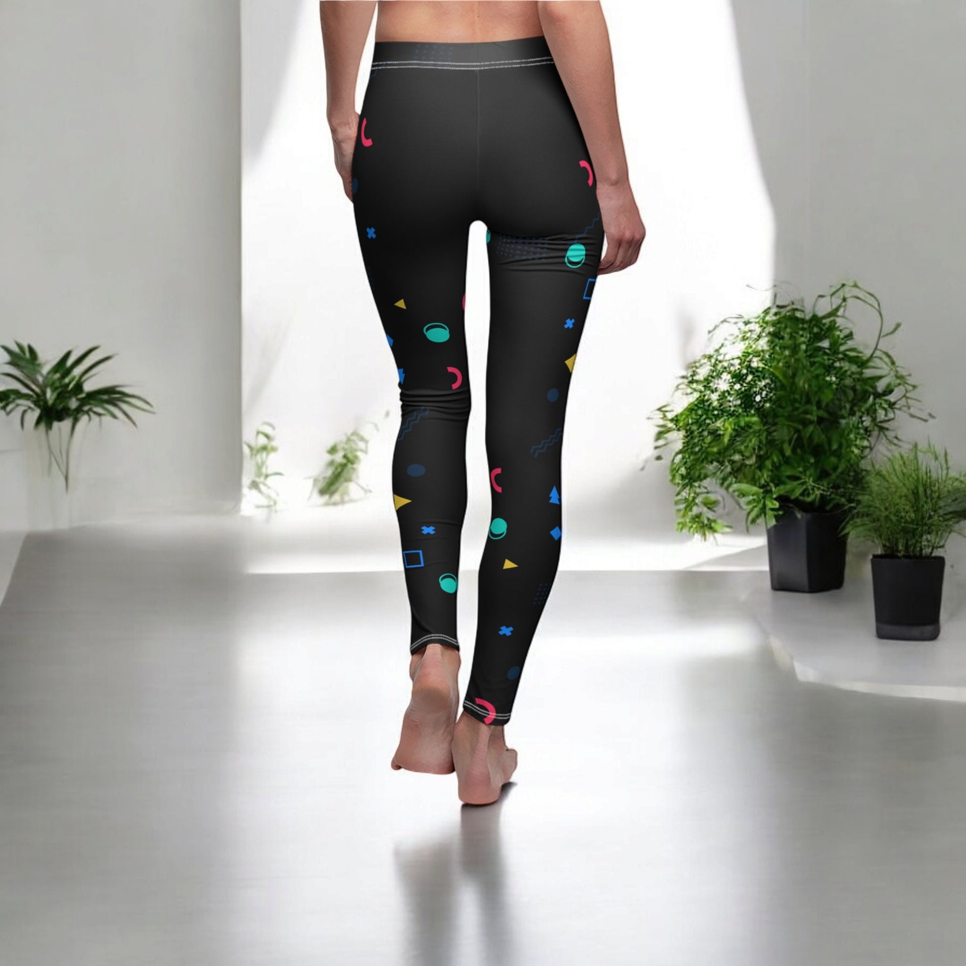 Boho Chic Handcrafted Tribal Print Leggings, Ethnic Casual Women’s Apparel