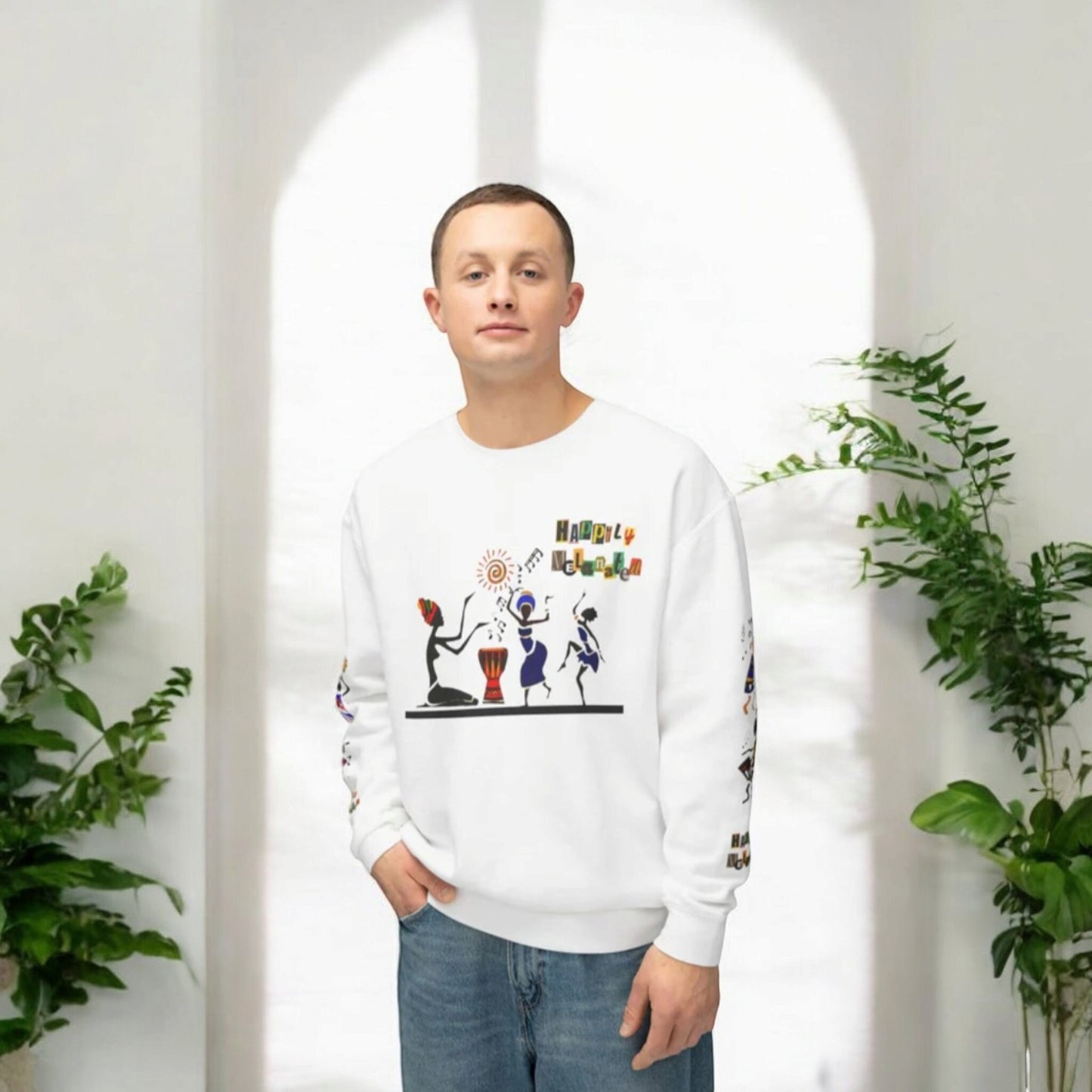 Handcrafted Afro Music Cartoon Graphic Unisex Ethnic Sweatshirt