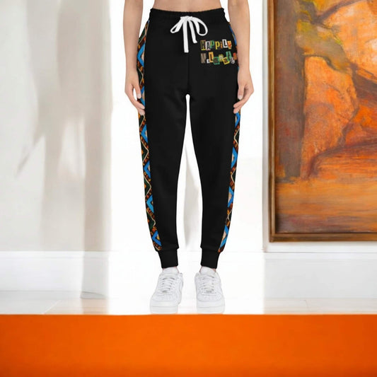 Handcrafted Aztec Pattern Unisex Athletic Joggers, Sports Pants, Workout Leggings, Fitness Activewear