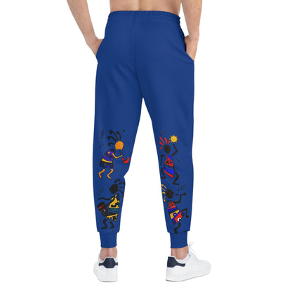 Handcrafted Afro Music Cartoon Art Athletic Joggers, Unisex Sweatpants