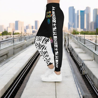 Handcrafted Afro Music Cartoon Art Athletic Joggers, Unisex Sweatpants