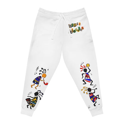 Handcrafted Afro Music Cartoon Art Athletic Joggers, Unisex Sweatpants