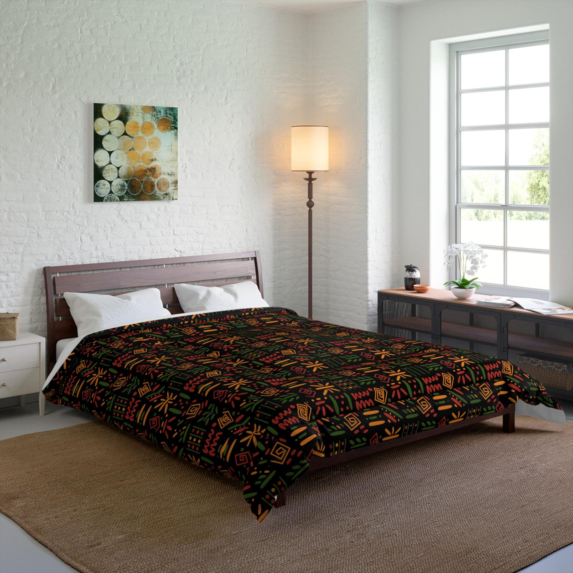 Boho Comforter, Aztec Pattern Bedding, Cozy Home Decor, Tribal Print Duvet Cover