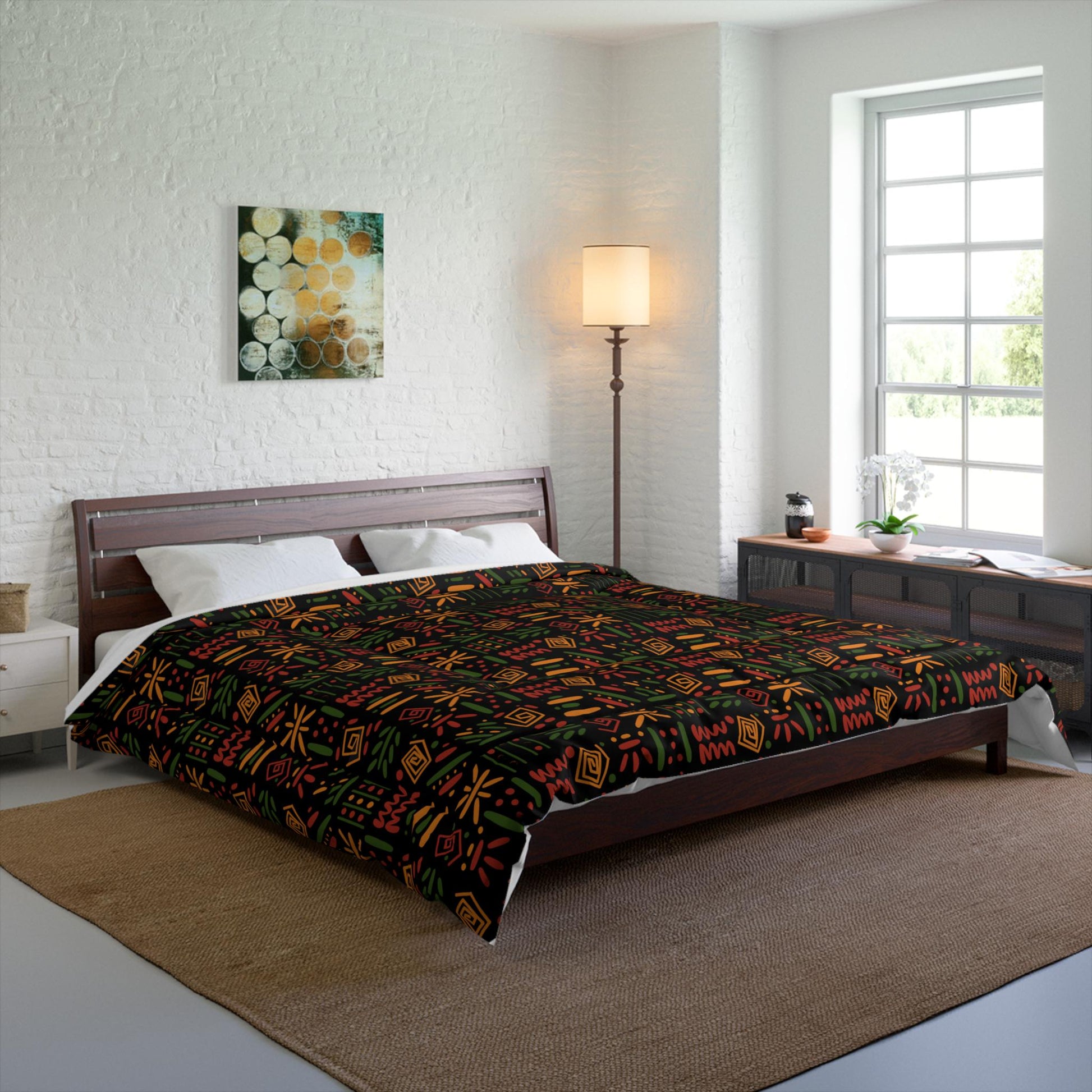 Boho Comforter, Aztec Pattern Bedding, Cozy Home Decor, Tribal Print Duvet Cover