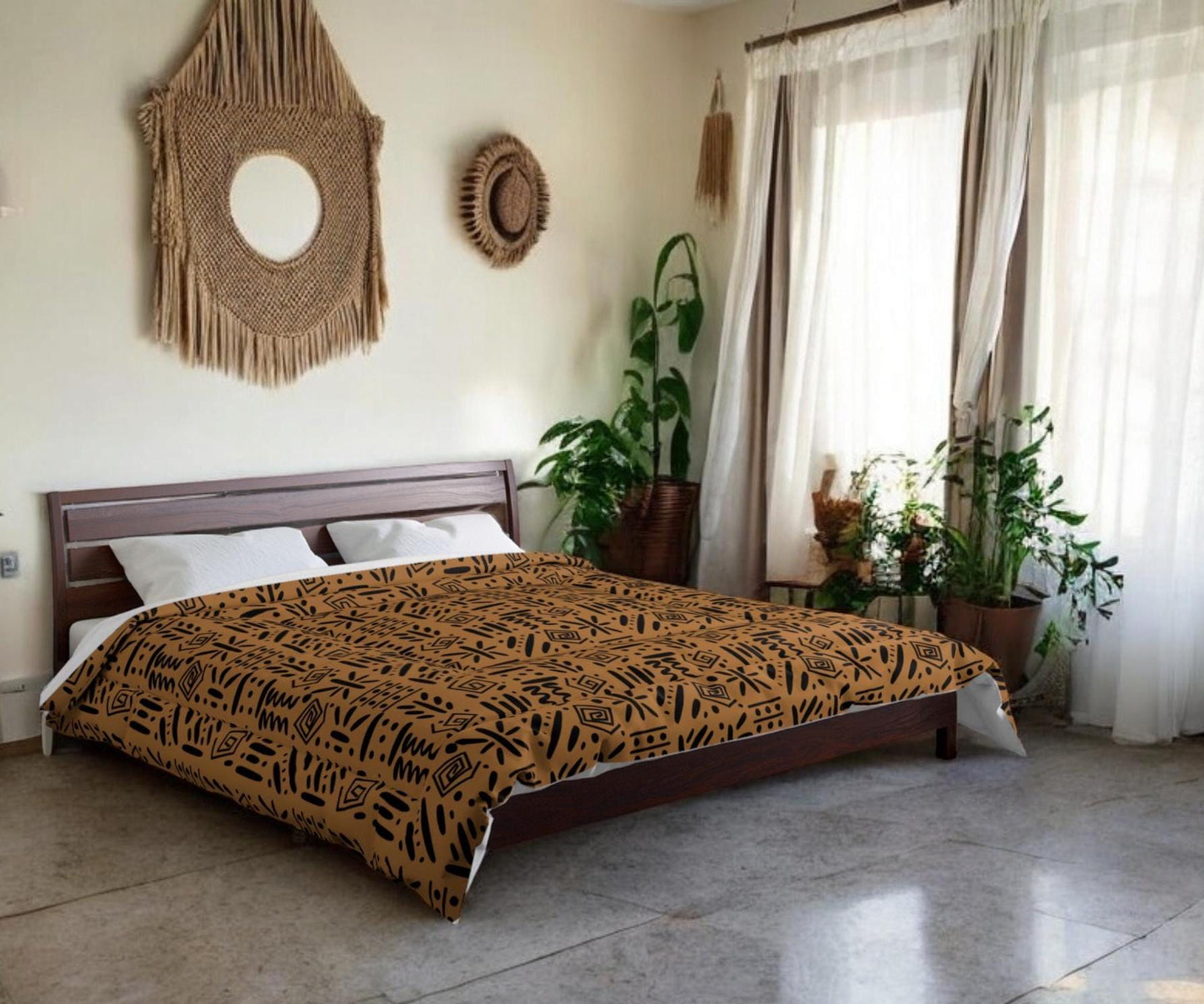 Boho Comforter, Aztec Pattern Bedding, Cozy Home Decor, Tribal Print Duvet Cover