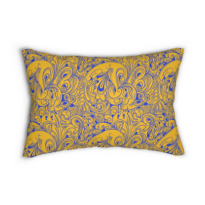 Floral Spun Polyester Pillow, Home Decor Cushion, Botanical Lumbar Throw