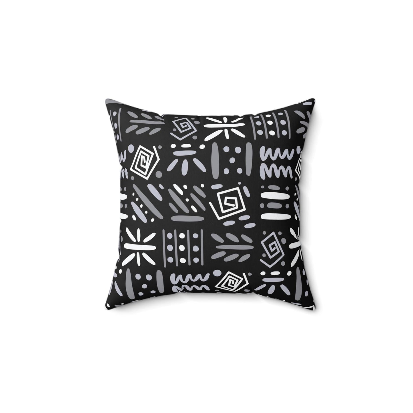 Boho Aztec Tribal Pattern Square Pillow - Double Sided Print Hidden Zipper