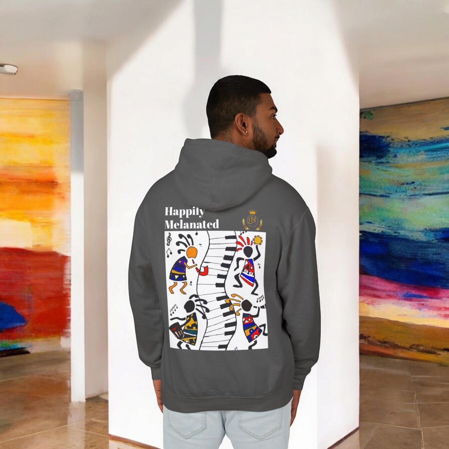 Handcrafted Afro Music Graphic Hoodie - Unisex Lightweight Hoodie