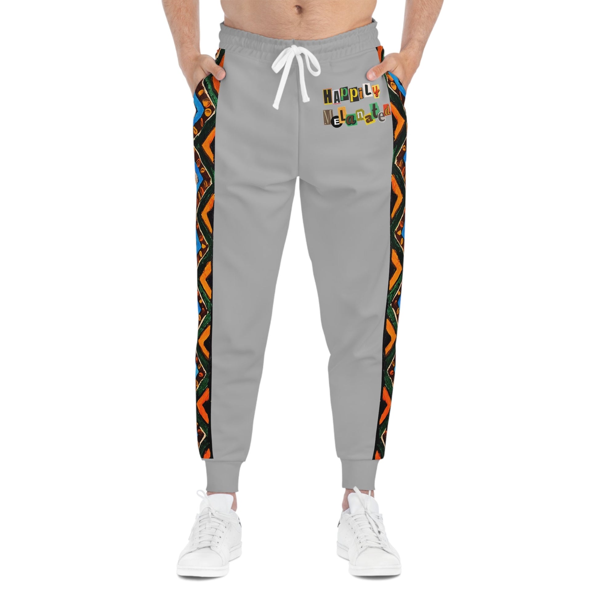 Handcrafted Aztec Pattern Unisex Athletic Joggers, Comfy Aztec Workout Pants