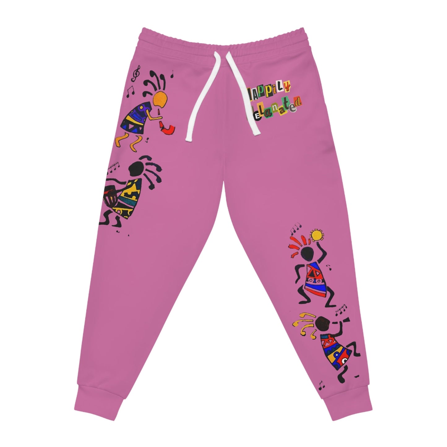 Afro Music Cartoon Art Unisex Athletic Joggers, Handcrafted Jogger Pants, Music Lover Gift