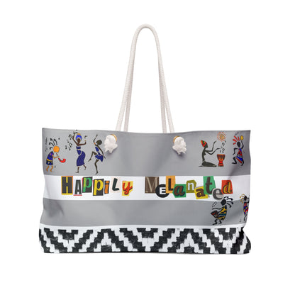 Ethnic Music Art Weekender Bag - Oversized, Durable Tote with Rope Handles for Beach & City Getaways, Unique Travel Gift