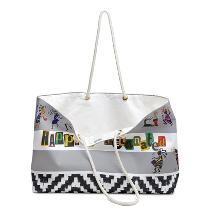 Ethnic Music Art Weekender Bag - Oversized, Durable Tote with Rope Handles for Beach & City Getaways, Unique Travel Gift