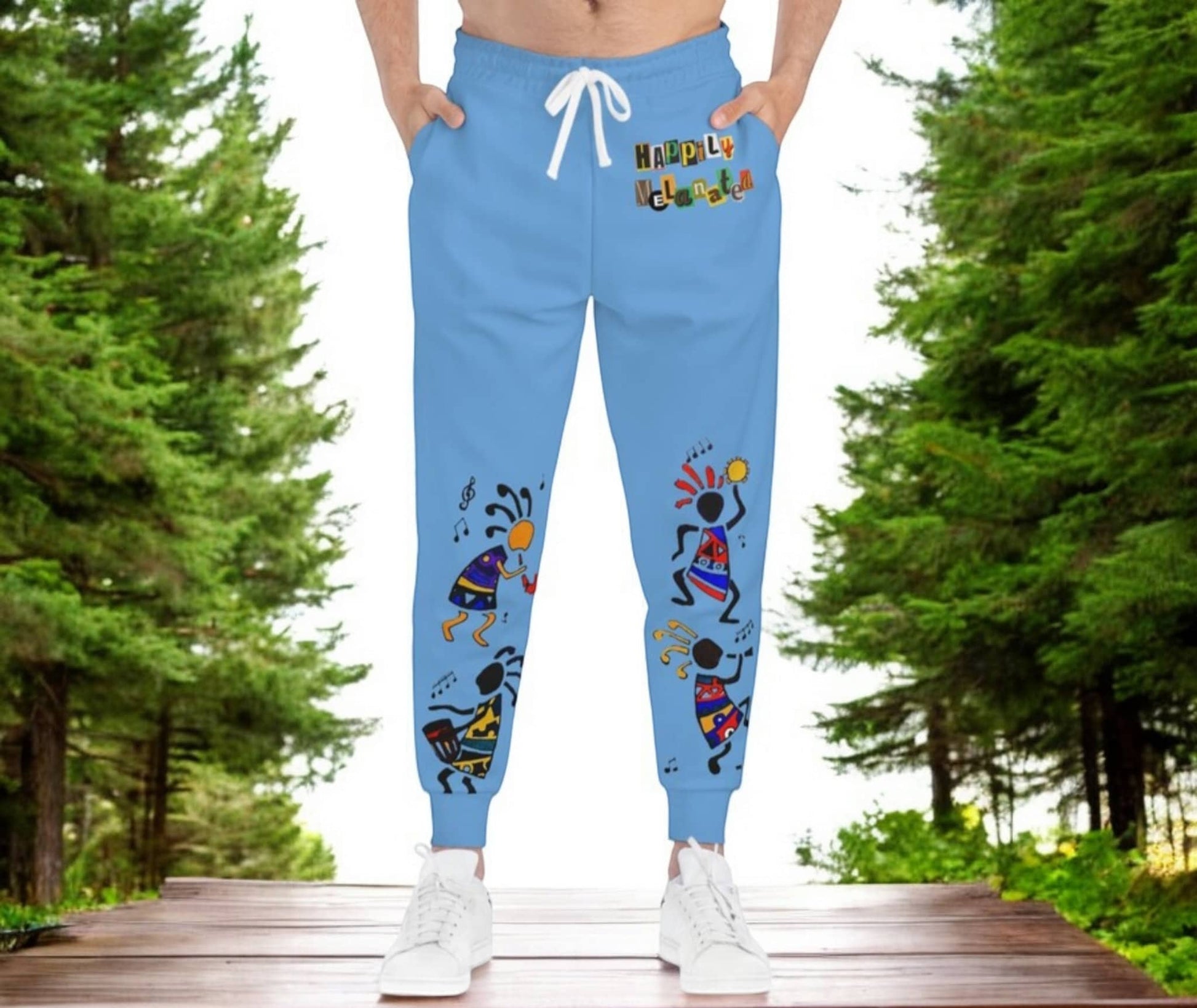 Afro Music Graphic Art Unisex Athletic Joggers, Running Sweatpants, Gym Attire