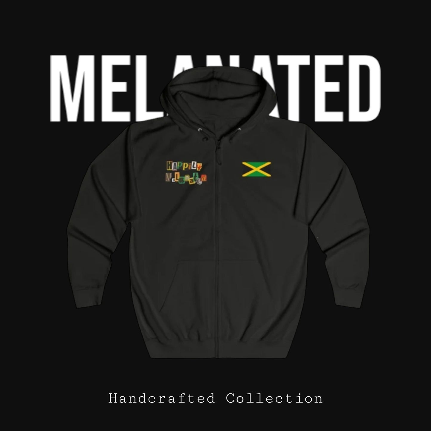 Unisex Graphic Hoodie with Hand Drawn Jamaican Flag Art , Trendy Casual Wear, Thoughtful Birthday or Holiday Gift