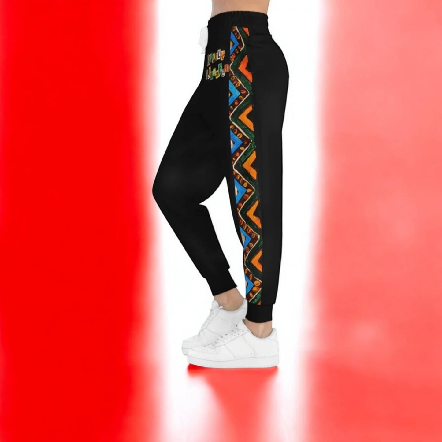 Handcrafted Aztec Pattern Unisex Athletic Joggers, Sports Pants, Workout Leggings, Fitness Activewear