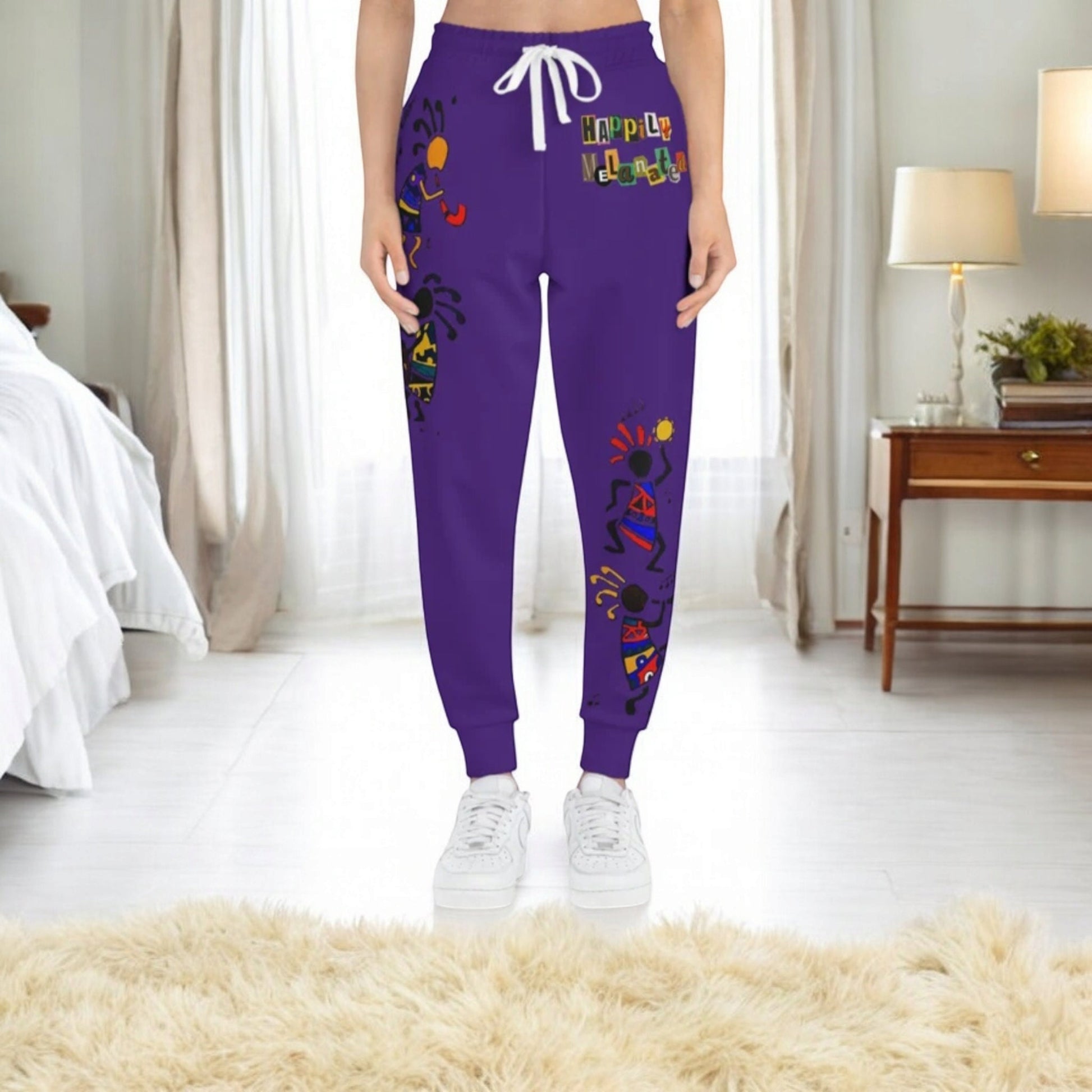 Afro Music Graphic Art Unisex Athletic Joggers, Running Leggings, Dance Pants